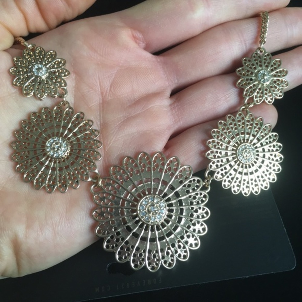 Gold Tone Boho Choker Necklace - Picture 3 of 7